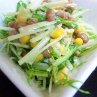 ダイエットメニュー☆水菜の納豆ツナサラダ